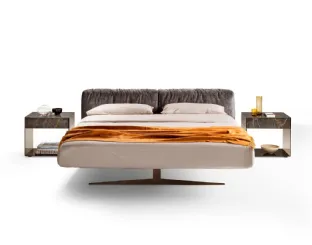 Letto con testiera imbottita Steel 1762 di Lago