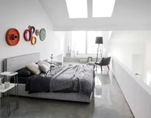 Letto Linea in tessuto di Gervasoni