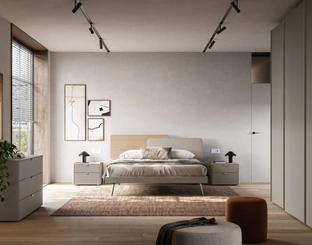 Letto matrimoniale Loli Night 18 in tessuto imbottito e materico Arena di Orme