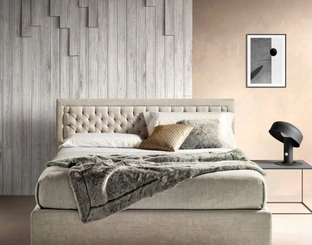 Letto in tessuto con testiera trapuntata Nest di Bside