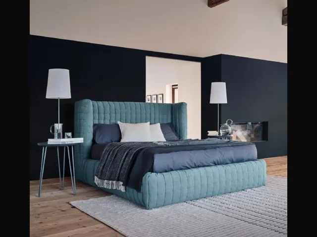 Letto in tessuto imbottito Nest di Gervasoni