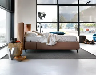 Letto in ecopelle con testiera curva Leonte di Noctis