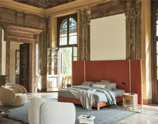 Letto di design in tessuto Bricola di Pianca