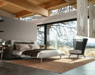 Letto in tessuto Plumeau di Gervasoni