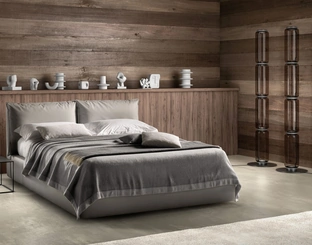 Letto in tessuto imbottito con testiera regolabile Quiet di Bside