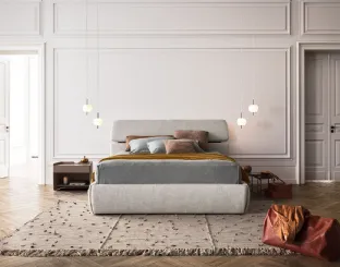 Letto in tessuto con testiera Rialto di Pianca
