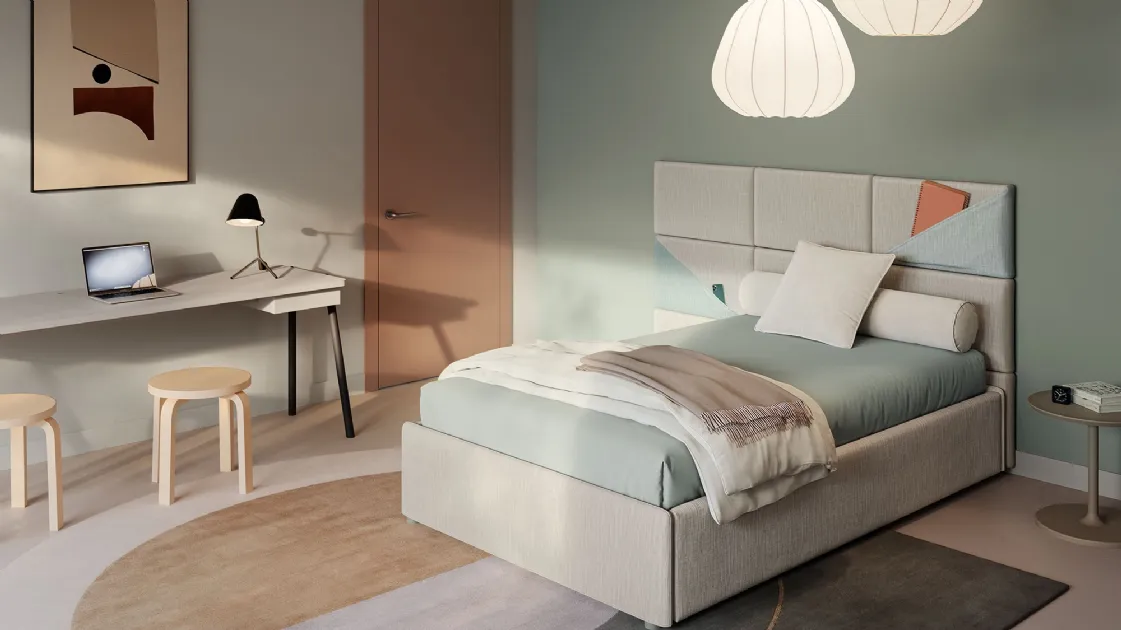 Letto singolo con box contenitore Boiserie Marlene di Twils