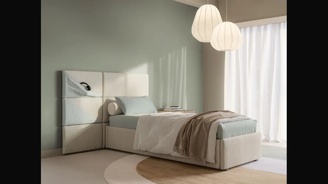 Letto singolo con box contenitore Boiserie Marlene di Twils