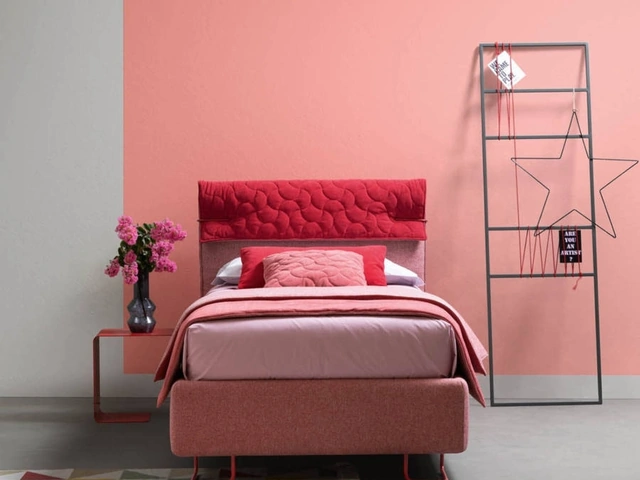 Letto singolo con testiera reversibile Clip di Bside