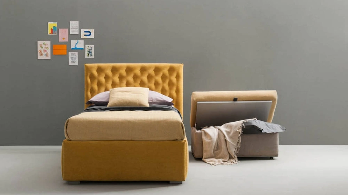 Letto trapuntato con contenitore estraibile Bubbles di Bside