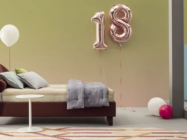Letto Singolo in tessuto con testiera avvolgente Carnaby di Twils