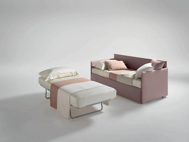 Twice Divano in tessuto imbottito con letto estraibile di Bside