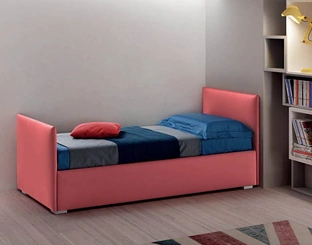 Letto singolo in tessuto con testiera e pediera Twice Dormeuse di Bside