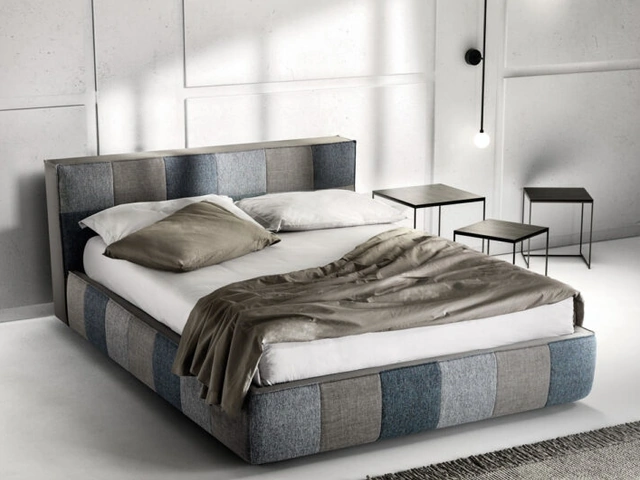 Letto in tessuto imbottito trapuntato Square di Bside