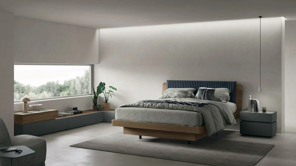 Letto con testiera imbottita Roxy di Tomasella