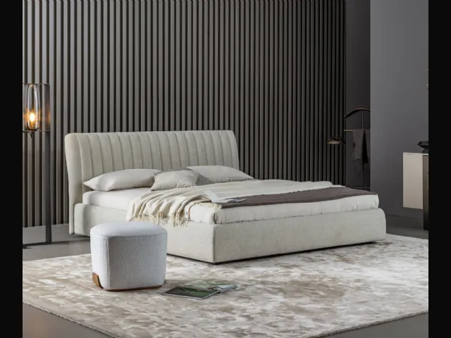 Letto in tessuto imbottito con box contenitore Tonight di Bonaldo