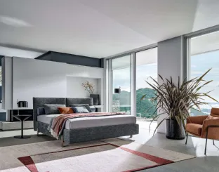 Letto in tessuto con testiera Book di Twils