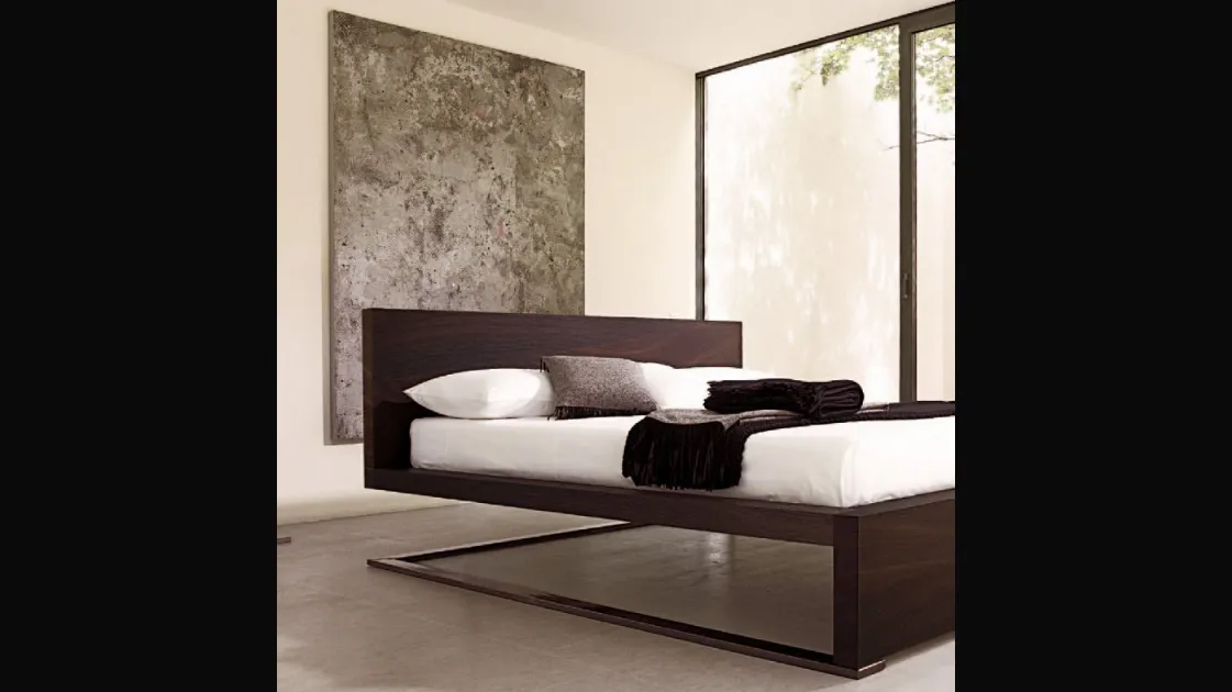 Letto in legno Urano Rovere Cotto di Falegnameria 1946