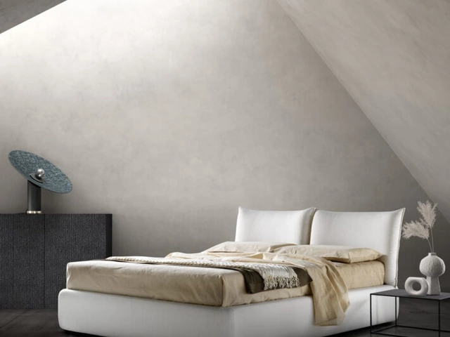 Letto in tessuto imbottito con testiera Zen di Bside