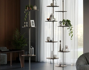 Libreria freestanding Address in acciaio e legno di Cattelan Italia