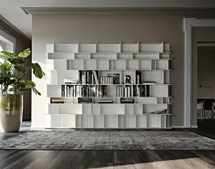 Libreria a muro in MDF laccato bianco Wally di Cattelan Italia