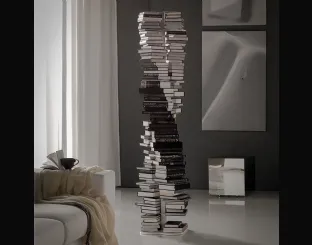 Libreria autoportante di design Dna a colonna con tredici ripiani in acciaio verniciato di Cattelan 