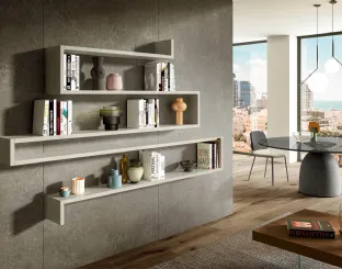 Libreria sospesa componibile LagoLinea Modulare laccata Bianca di Lago