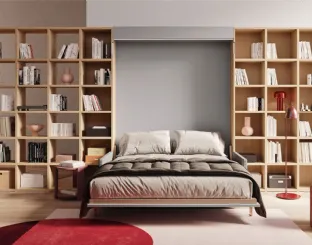 Libreria divisoria con finitura effetto legno Start Bifacciale di Clever