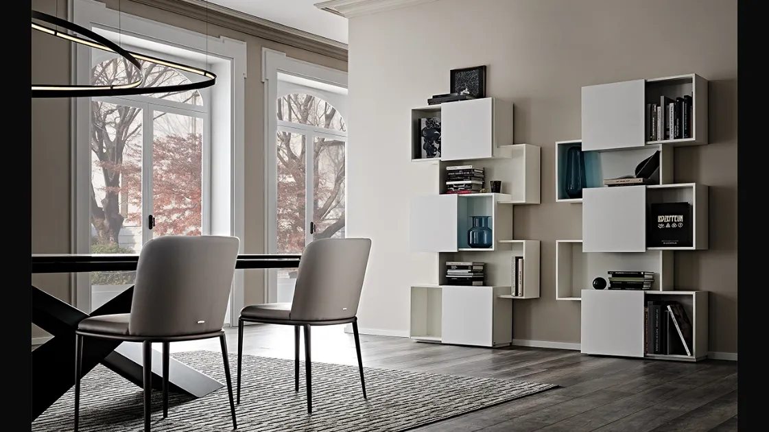 Libreria a muro Piquant in MDF bianco di Cattelan Italia