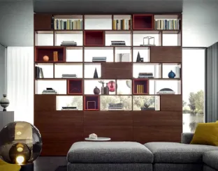 Libreria Spazioteca Bifacciale finitura Canaletto di Pianca
