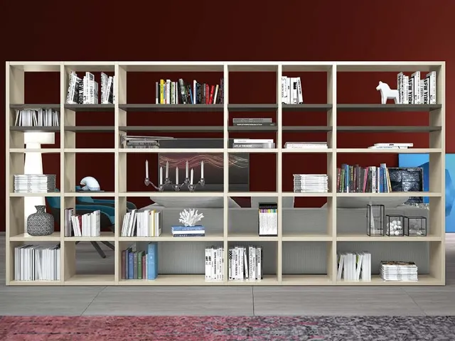 Libreria divisoria dal design semplice e pulito Start Bifacciale di Clever