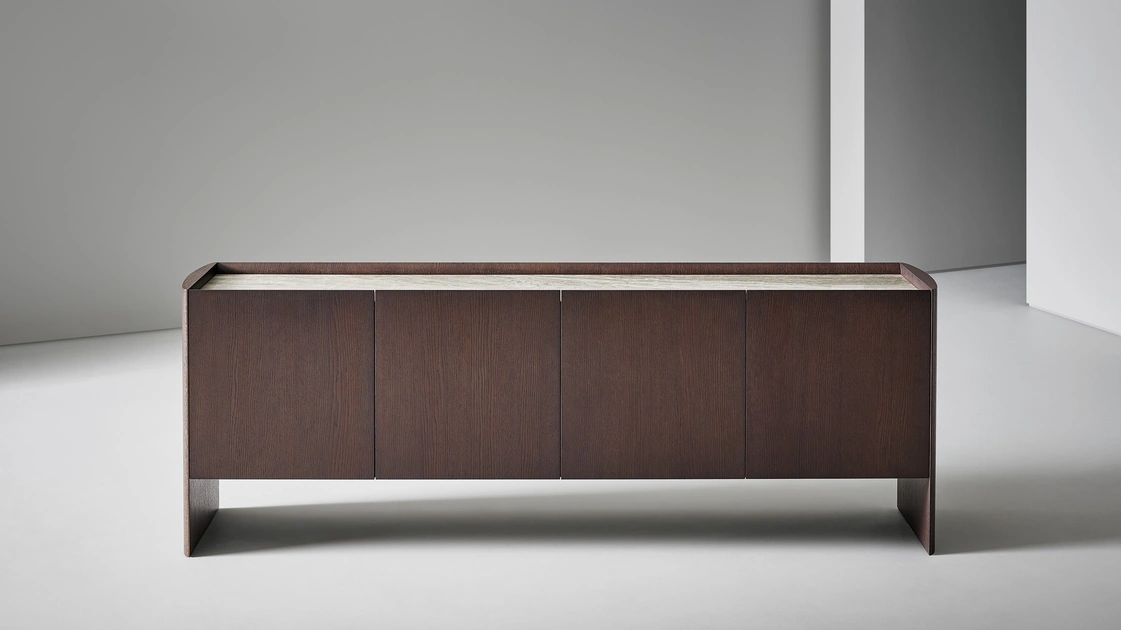 Madia Alicanto in legno e top in ceramica con 4 ante di Bonaldo