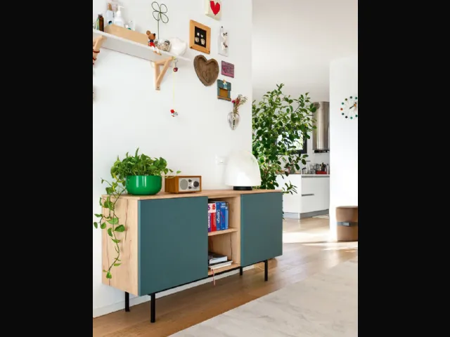 Madia Made CB6101 2 in nobilitato rovere naturale e nobilitato salvia opaco di Connubia