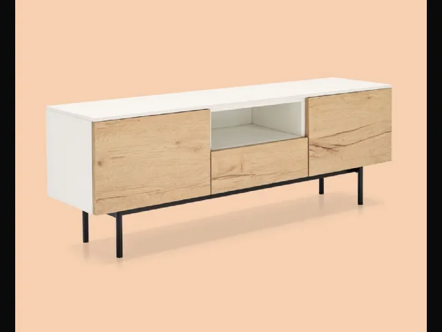 Madia Made CB6101 6 in nobilitato rovere naturale e nobilitato bianco di Connubia