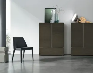Madia Verticale Regolo R03 in materico rovere moka di Tomasella