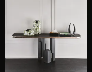 Consolle in Olmo e acciaio Skyline Wood-C di Cattelan Italia