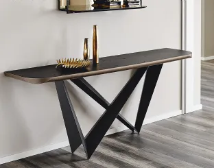 Consolle Westin Wood-C con top in legno e base in acciaio di Cattelan Italia