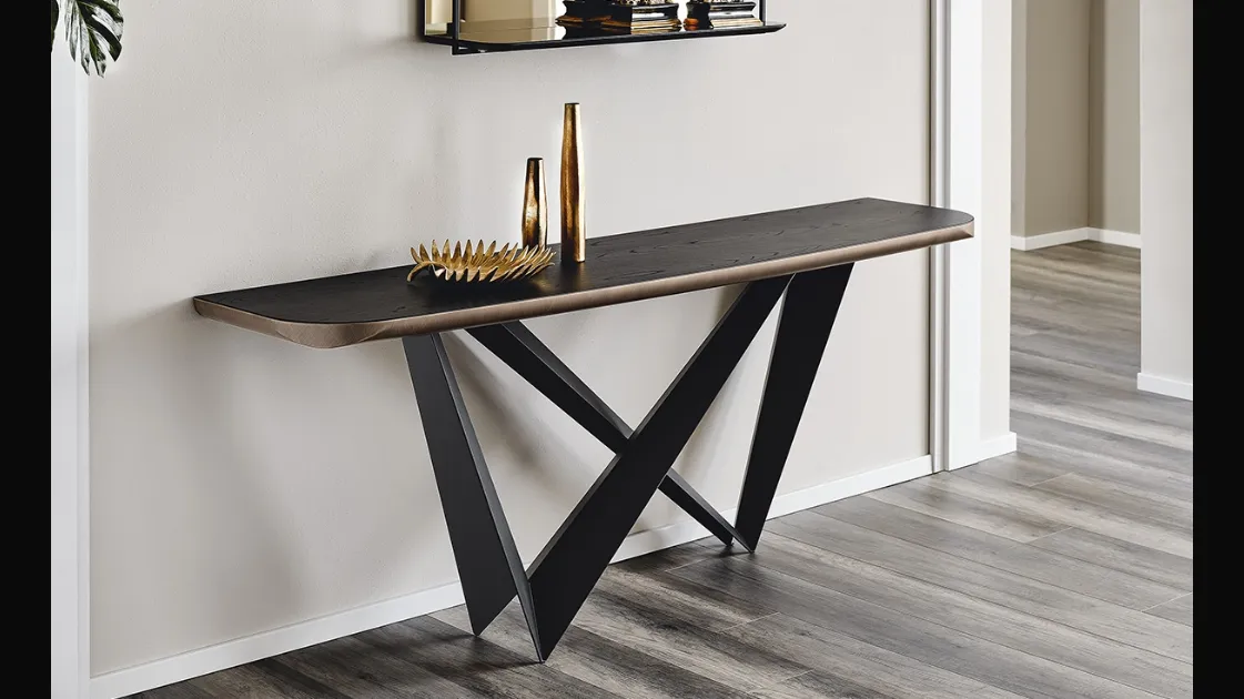 Consolle Westin Wood-C con top in legno e base in acciaio di Cattelan Italia