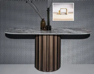 Mobile ingresso di design Dorian Console con top in ceramica e base in poliuretano di Bonaldo