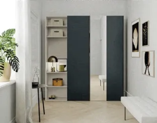 Mobile ingresso con mensole in laccato opaco Skap 03 di Birex
