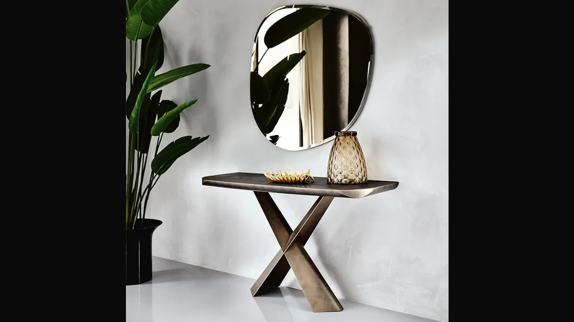 Consolle con piano in legno massello e acciaio Terminal Wood-C di Cattelan Italia