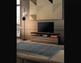 Mobile Porta Tv 36e8 0745 in vetro effetto Legno di Lago