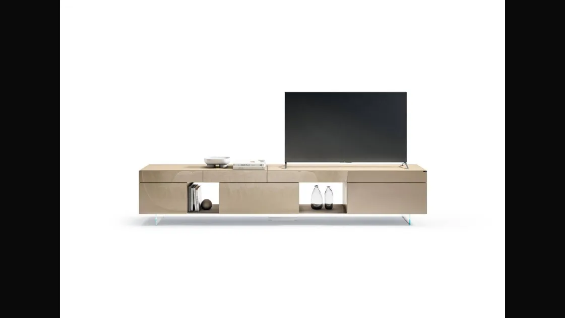 Mobile Porta Tv 36e8 2148 in vetro lucido di Lago