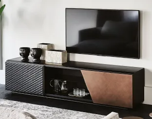 Mobile Porta Tv Aston in legno ed ecopelle di Cattelan Italia