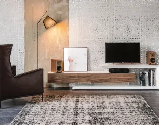 Mobile Porta Tv Link in legno laccato e Noce di Cattelan Italia