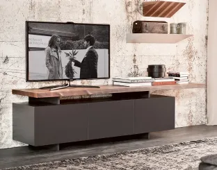 Mobile Porta Tv Seneca in laccato con top in legno di Cattelan Italia