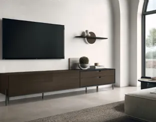 Mobile Porta Tv TIME UNIT TI 130 in CDF rovere moka di Tomasella