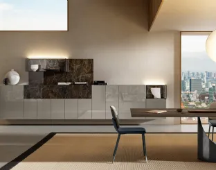 Mobile sospeso 36e8 Elegante in vetro laccato Grigio lucido di Lago