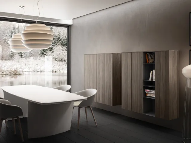 Mobile sospeso Living 06 in laminato effetto legno di Arredo3