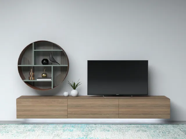 Mobile sospeso Living Zero 16 L33 in Rovere massello di Devina Nais